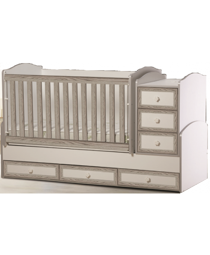 baby bed and dresser