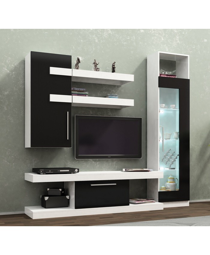 TV Bar Alania white/black 190x40x190 DIOMMI 33-053
