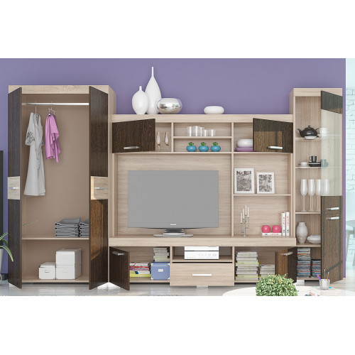 TV Bar Madeira wenge/oak sonoma 270x53x193 DIOMMI 33-046