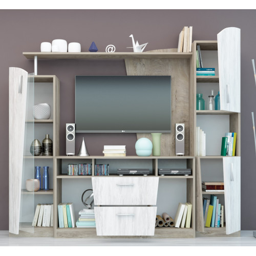 TV Bar Rio norte oak/blanco oak 210x47-37x180 DIOMMI 33-042