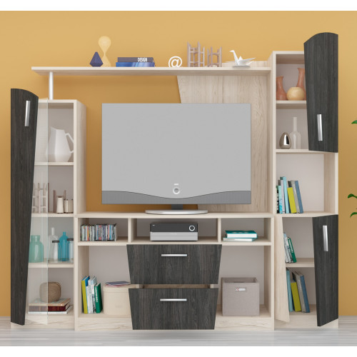 TV Bar Rio rockfort light/oak carbon 210x47x180 DIOMMI 33-041
