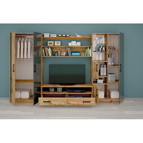 TV Bar Sicily oak votan/anthracite 310x53x190 DIOMMI 33-044
