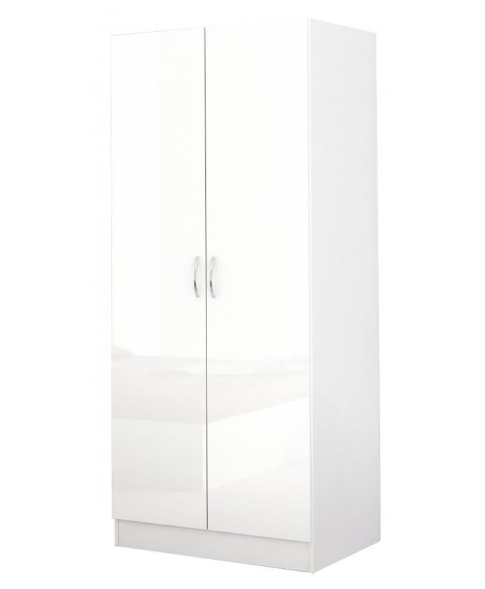 2 Door wardrobe APOLO 1 White gloss 80x52x181 DIOMMI 33-007