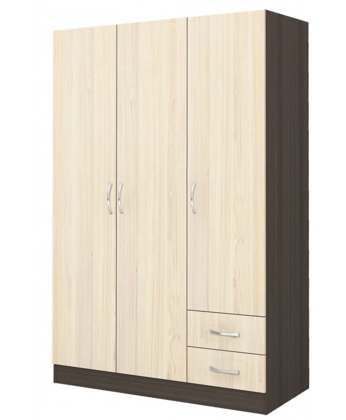 3 Door wardrobe APOLO 2 Dark oak/sand oak 20x52x181 DIOMMI 33-009