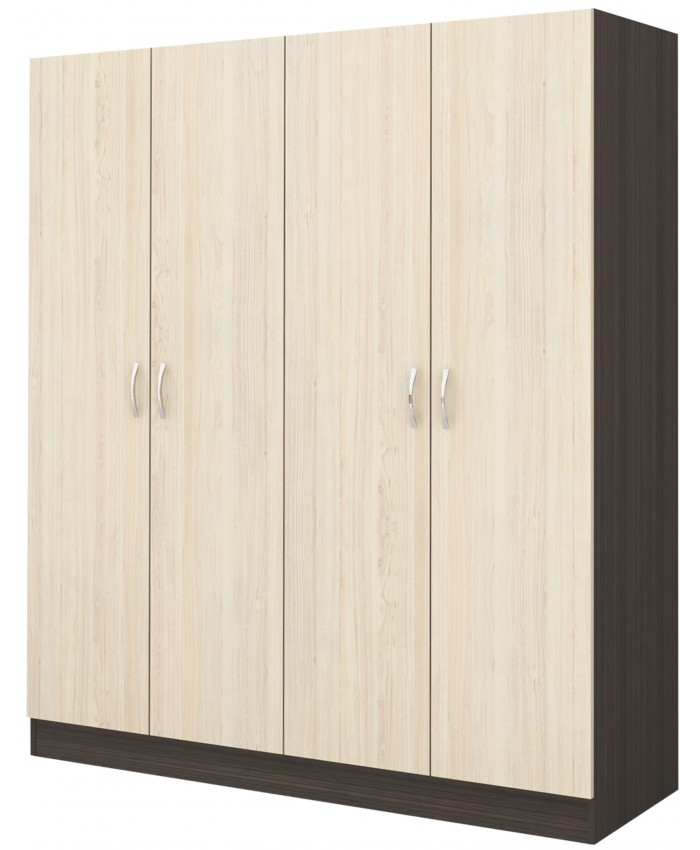 4 Door wardrobe APOLO 6 Dark oak/sand oak 160x52x181 DIOMMI 33-018