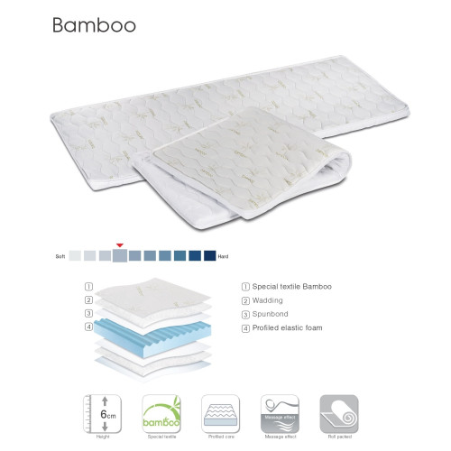 Top mattress Bamboo 150x200 DIOMMI 44-248