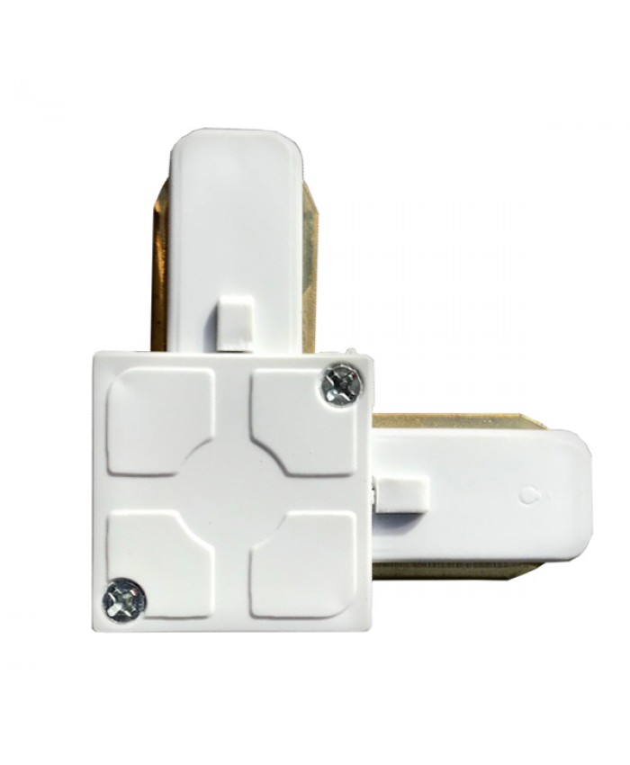 Μονοφασικός Connector 2 Καλωδίων Συνδεσμολογίας Ελ (L) για Λευκή Ράγα Οροφής Diommi 93026