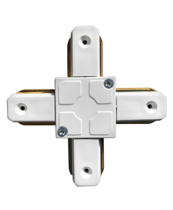 Μονοφασικός Connector 2 Καλωδίων Συνδεσμολογίας Cross (+) για Λευκή Ράγα Οροφής Diommi 93028