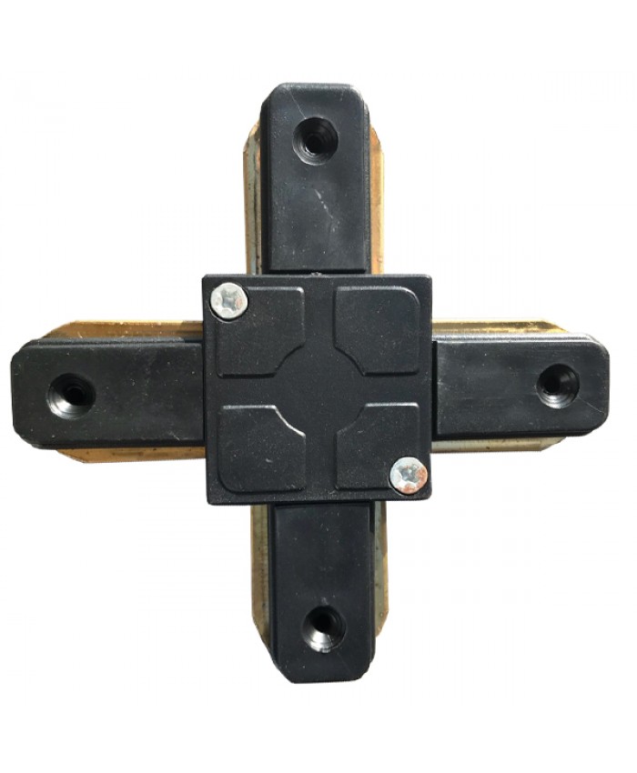 Μονοφασικός Connector 2 Καλωδίων Συνδεσμολογίας Cross (+) για Μαύρη Ράγα Οροφής Diommi 93029