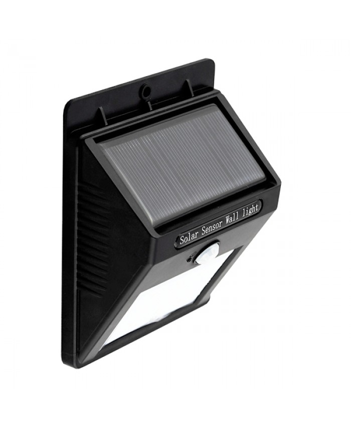 Αυτόνομο Αδιάβροχο IP66 Ηλιακό Φωτοβολταϊκό Φωτιστικό LED 2W 180lm Αδιάβροχο IP66 με Ανιχνευτή Κίνησης Ψυχρό Λευκό 6000k Diommi 07002