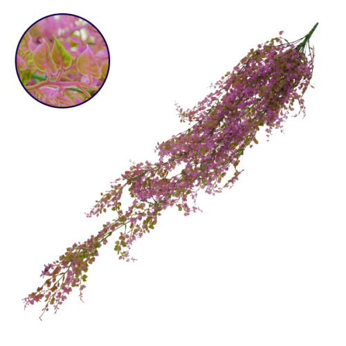 Τεχνητό Κρεμαστό Φυτό Διακοσμητική Γιρλάντα Μήκους 1.2 μέτρων με 13 X Κλαδιά Πυξός Πράσινο Μωβ Diommi 09036