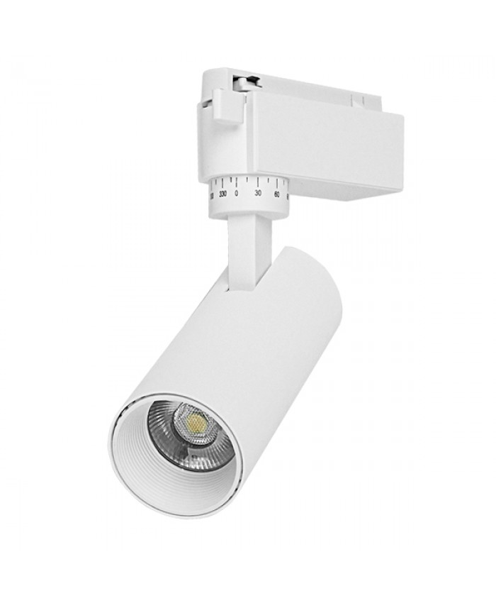 Μονοφασικό Bridgelux COB LED Λευκό Φωτιστικό Σποτ Ράγας 10W 230V 1250lm 30° Φυσικό Λευκό 4500k Diommi 93091