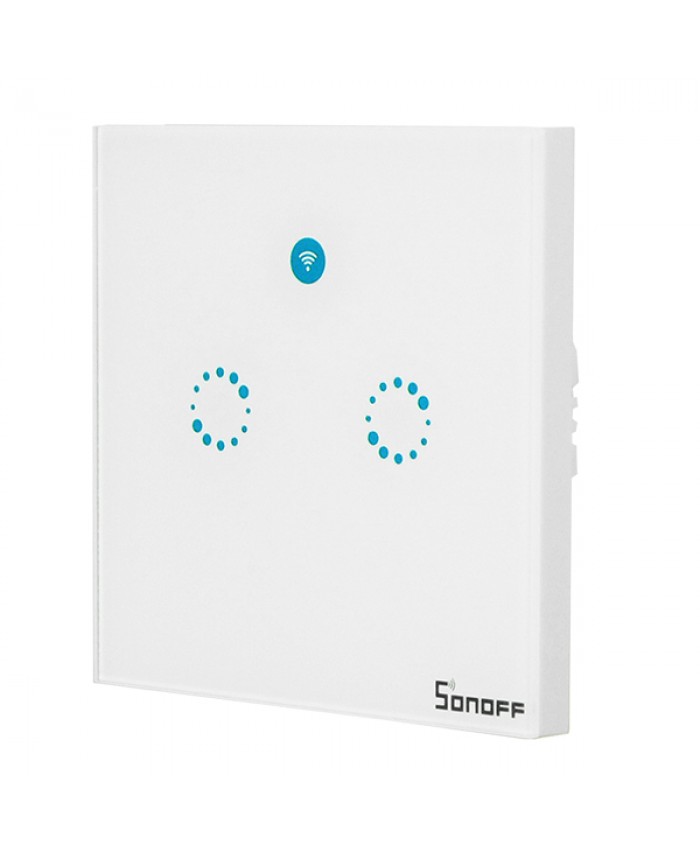 SONOFF T1 2 GANG Touch Wifi Wall Switch Smart Home Wireless LED Light Controller - Ασύρματος Έξυπνος Διπλός Χωνευτός Διακόπτης ON / OFF Επίτοιχος Αφής WiFi Diommi 48464