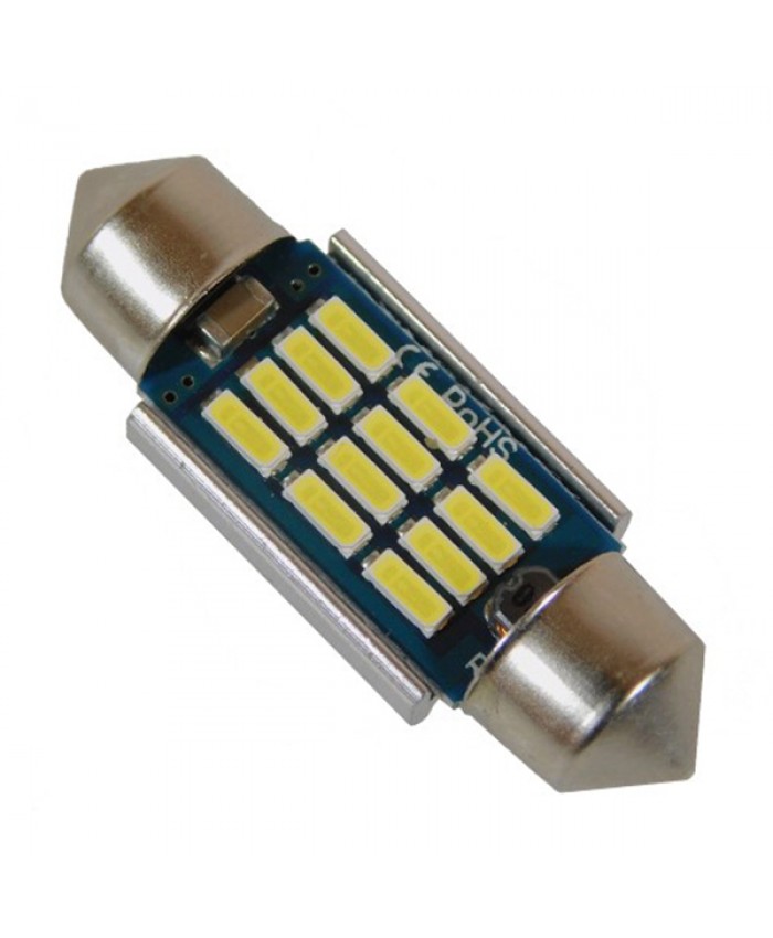Σωληνωτός LED 36mm Can Bus με 12 SMD 4014 Samsung Chip 24 Volt Ψυχρό Λευκό Diommi 50176