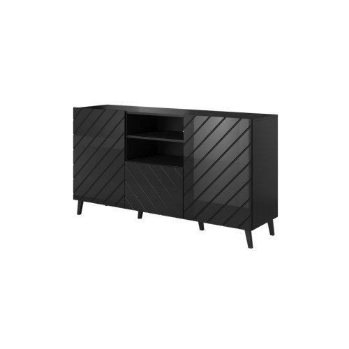 Chest of drawers ABETO mat white/ gloss white DIOMMI CAMA-ABETO-KOM-CZ/CZ