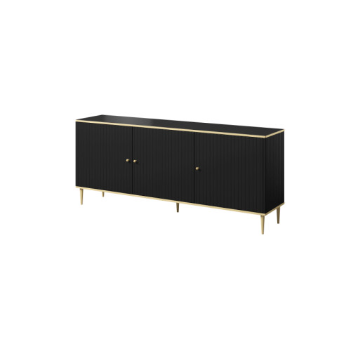 GLAMOUR chest of drawers 180 black/black + gold DIOMMI CAMA-GLAMOUR-KOM-180-CZ