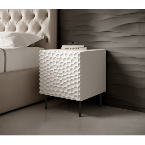 HOLE bed cabinet white mat/ white mat DIOMMI CAMA-HOLE-SZAFKI-NOCNE-BI/BI