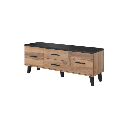 TV stand LOTTA 140 2D2S wotan oak/black DIOMMI CAMA-LOTTA-RTV-140-2D2S-DWO/CZ