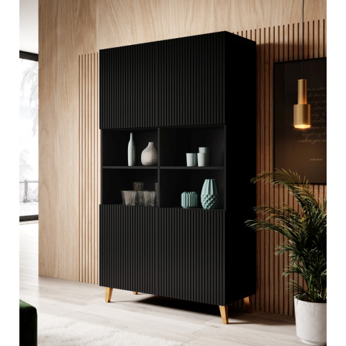 PAFOS Standing bookcase black/black DIOMMI CAMA-PAFOS-REGAL-CZ/CZ