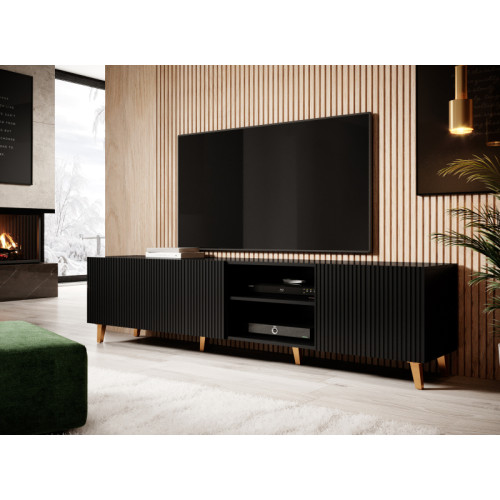 PAFOS TV stand 200/4D black/black DIOMMI CAMA-PAFOS-RTV-200-CZ/CZ