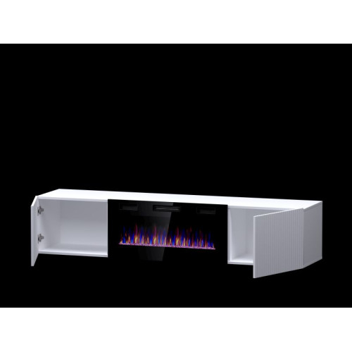 PAFOS EF TV stand 180 white/white with black legs DIOMMI CAMA-PAFOS-RTV-EF-BI/BI