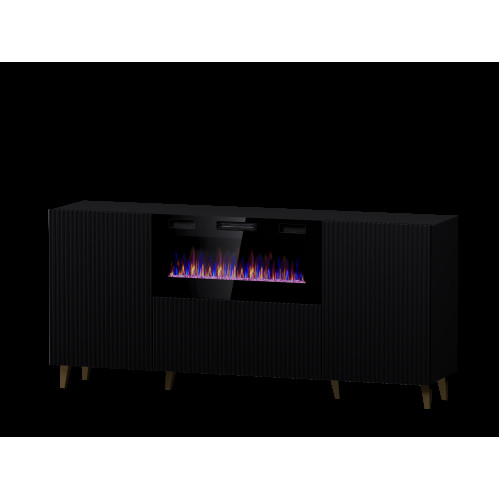 PAFOS EF TV stand 180 black/black with black legs DIOMMI CAMA-PAFOS-RTV-EF-CZ/CZ