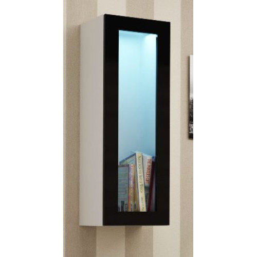 Glazed cabinet VIGO WITR 90 white/black DIOMMI CAMA-VIGO-WITRYNA-90-SZKŁO-BI/CZ