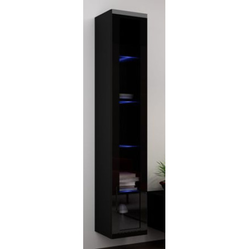 glazed cabinet VIGO WITR. SZKŁO 180 black/black DIOMMI CAMA-VIGO-WITRYNA-SZKŁO-CZARNY/CZARN POŁ