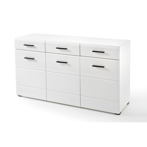  LAUREN KOM/SB chest of drawers (white/white gloss) DIOMMI FUR-LAUREN-BI/BIP-KOM-SB
