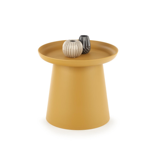 Coffee table WZÓR made of polypropylene in mustard color 50x46 DIOMMI V-CH-ALEXIS-LAW-MUSZTARDOWY