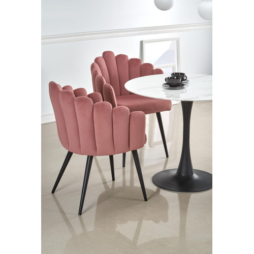 Coffee table AMBROSIO white glass top with marble effect and metal black frame 90x72x90 DIOMMI V-CH-AMBROSIO-ST
