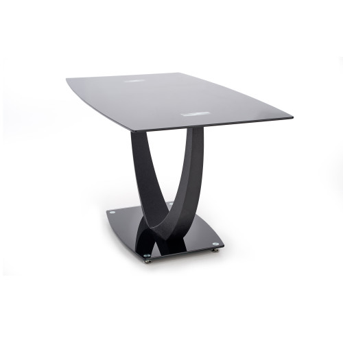 Dining table ANTON black glass top and black metal frame 140x80x75 DIOMMI V-CH-ANTON-ST
