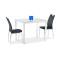 Kitchen table ARGUS white tempered glass top and white metal frame 100x60x75 DIOMMI V-CH-ARGUS-ST-MLECZNY