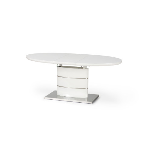 Extendable dining table ASPEN white mdf top and metal frame in white 140-180x90x76 DIOMMI V-CH-ASPEN-ST