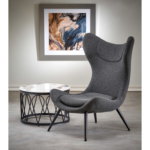 Fabric armchair ATLANTIS dark grey with black 77x80x106 DIOMMI 60-20363