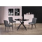 Kitchen table AVELAR  mdf and glass top in white and black and metal frame in black 120x76 DIOMMI V-CH-AVELAR-ST