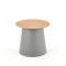 Round coffee table WZÓR with natural veneer top and gray polypropylene frame 49x43 DIOMMI V-CH-AZZURA-S-LAW-POPIELATY