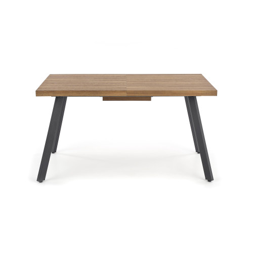 Extendable dining table BERLIN with MDF top in copper walnut color and black metal frame 85x(140-180)x76 DIOMMI V-CH-BERLIN-ST-140/180