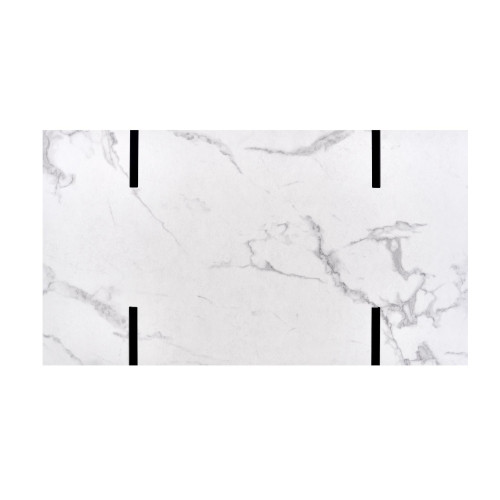 Coffee table BLANCA with MDF top and veneer in white color with marble effect and black metal frame 110x43 DIOMMI V-CH-BLANCA-LAW