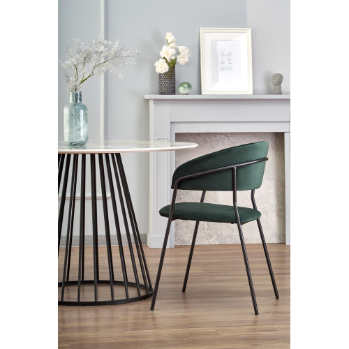 BRODWAY table, color: top - white marble, legs - black DIOMMI V-CH-BRODWAY-ST