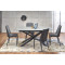 Extendable dining table CAPELLO with dark gray tempered glass top and black metal frame (180-240)x95x77 DIOMMI V-CH-CAPELLO-ST