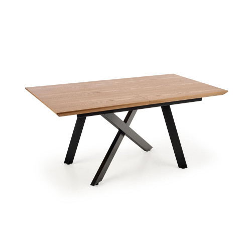 Extendable dining table CAPITAL 2 metal and veneer 160-200x90x76 cm natural oak and black DIOMMI V-CH-CAPITAL_2-ST