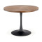 Round kitchen table CARMELO with walnut veneer top and black metal frame 75x100x100 DIOMMI V-CH-CARMELO-ST