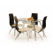 Kitchen table CORWIN BIS with transparent glass top and chrome metal frame 125x75x72 DIOMMI V-CH-CORWIN_BIS-ST
