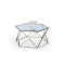 Coffee table CRISTINA  with smoked glass top and chrome metal frame 80x70x30 DIOMMI V-CH-CRISTINA-LAW