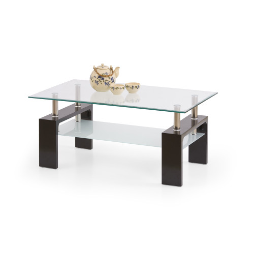 Coffee table DIANA INTRO with tempered glass top and MDF frame wenge color 100x60x45 DIOMMI V-CH-DIANA_INTRO-LAW-WENGE
