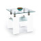 Coffee table DIANA H KWADRAT with tempered glass top and white MDF frame 60x60x55 DIOMMI V-CH-DIANA_KWADRAT_H-LAW-LAK-BIAŁY