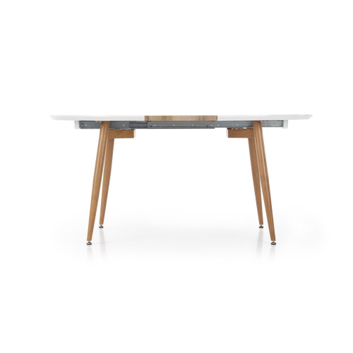 Extendable dining table EDWARD steel and mdf 120-200x100x75cm honey oak and white DIOMMI V-CH-EDWARD-ST-DĄB_MIODOWY