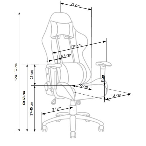 Office chair black eco lether EXODUS 70/72/124-132/37-45 DIOMMI 60-20651