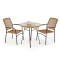 Table FALCON glass metal and rattan 79/76 natural DIOMMI V-CH-FALCON-ST